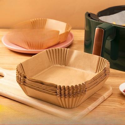 100PCS of Non Stick Air Fryer Liner - Brown Paper for Baking, Baking, and Microwave Ovens for Healthier Cooking, Air Fryer Accessories