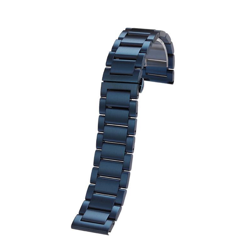 

Классический новый синий ремешок для часов из нержавеющей стали 18 мм 20 мм 21 мм 22 мм металлический браслет ремешок для мужчин и женщин модный быстросъемный для Citizen 18mm