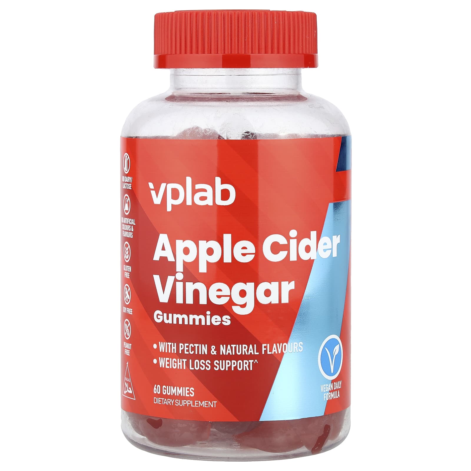 

Vplab, Apple Cider Vinegar Gummies, 60 Gummies