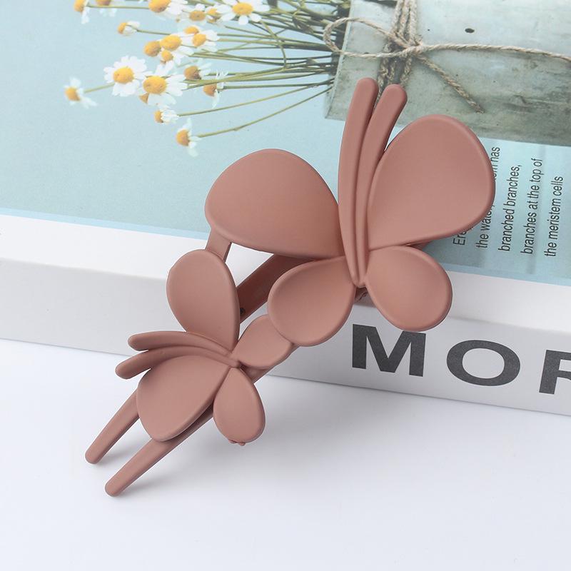 Frosted Double Butterfly Duckbill Hair Clip for Elegant Updo