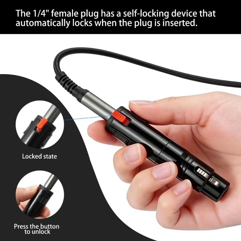 1/4inch to XLR Female Adapter 6.35mm Female to XLR Female Adapter Female Plug to XLR Converter for Guitar Microphones