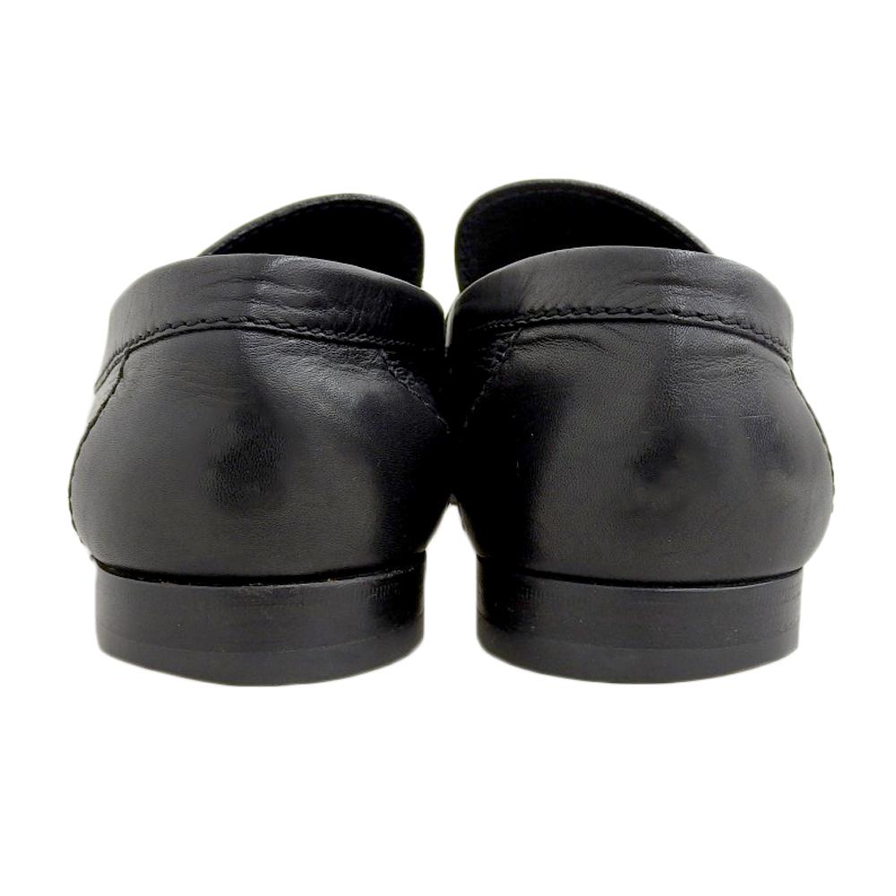 LOUIS VUITTON Damier Infini Embossed Logo Square Toe Flat Loafers Men's Black Size 6 1/2 FA0086 shoes 6.5 blackUsed