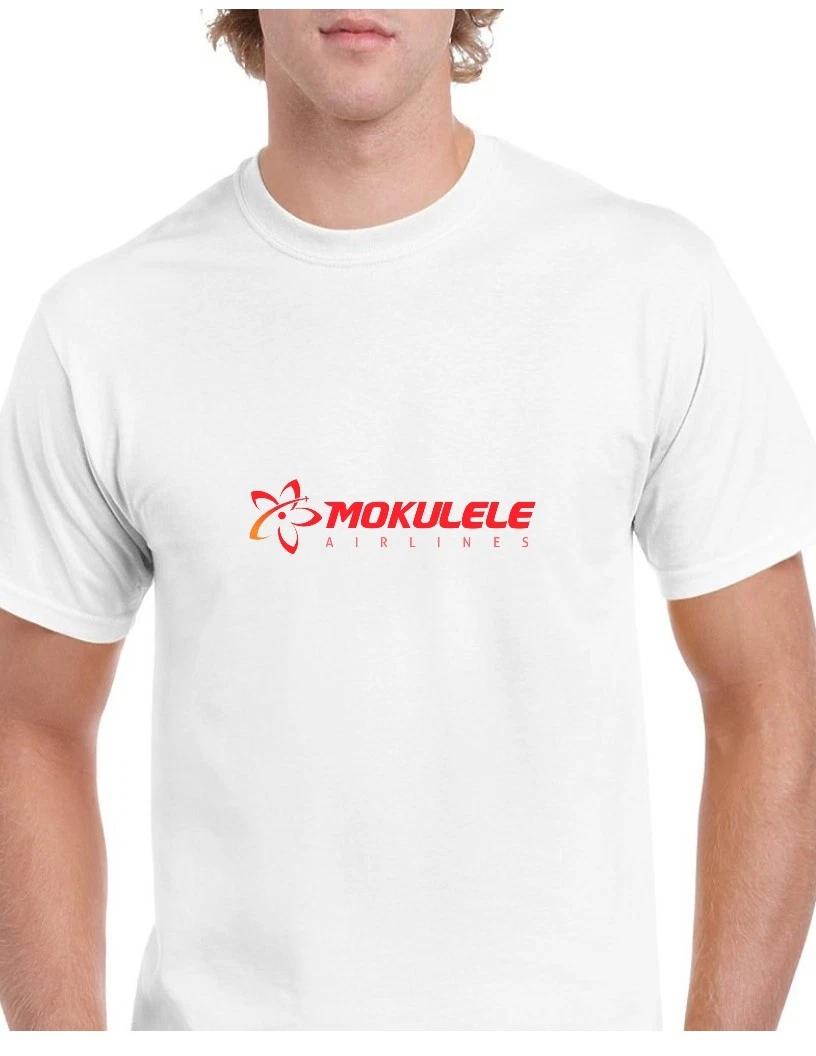 Mokulele Airlines Red Logo US Hawaiian Aviation White Cotton T-Shirt 2XL