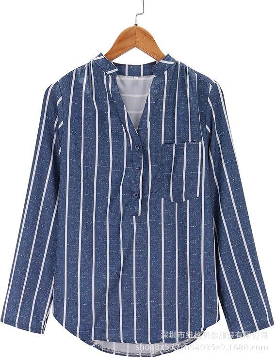 Women's Simple Fashion Printed Striped Loose Shirt