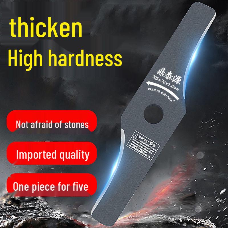High-Manganese Steel Gasoline Lawnmower Blade - Thickened, Curved, Stone-Resistant Design