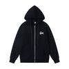 Unisex hettegenser med glidelås og trykkdesign Oversized passform Høst Kasualklær Tenåringer Voksne