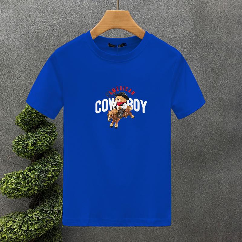 New Luxury Brand High Quality 100% Cotton BearPrinting Couple Tees Summer Harajuku For Men/Women Short Sleeve T-shirt Asian Size