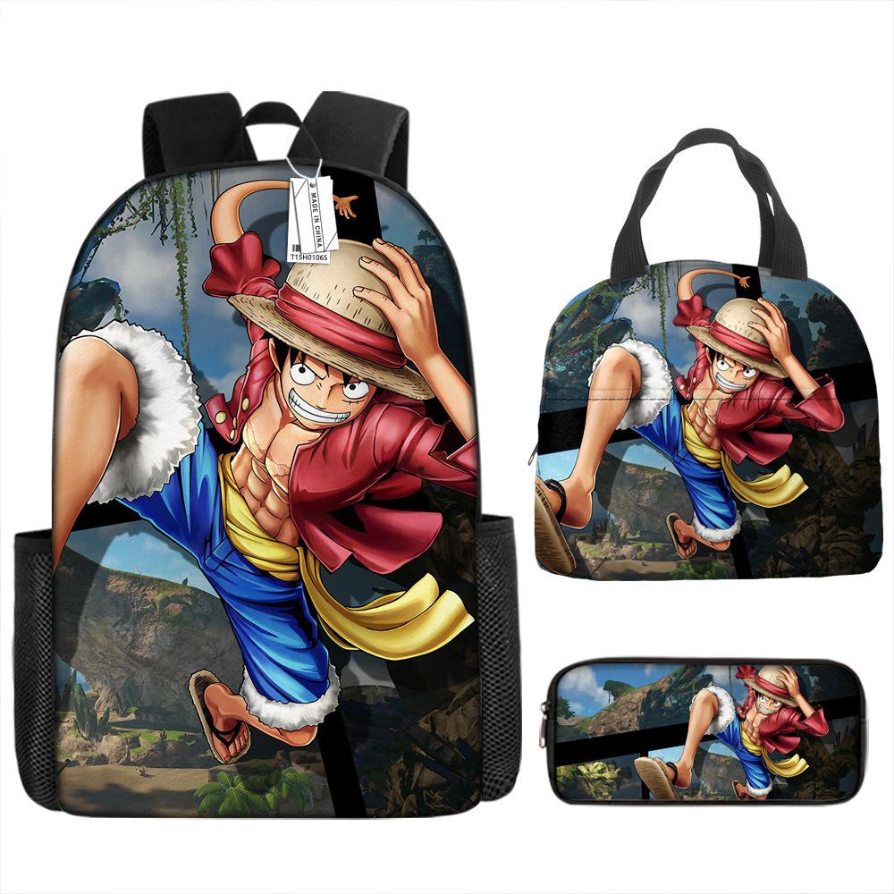 ONE PIECE Luffy One Piece Schoolbag Campus Primary School Students Nautical King Backpack Lightweight Large Capacity Computer Bag