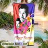 Harry Styles Beach Towel, Personalized Custom Name Text, Quick Dry Large Absorbent Towel For Beach Pool