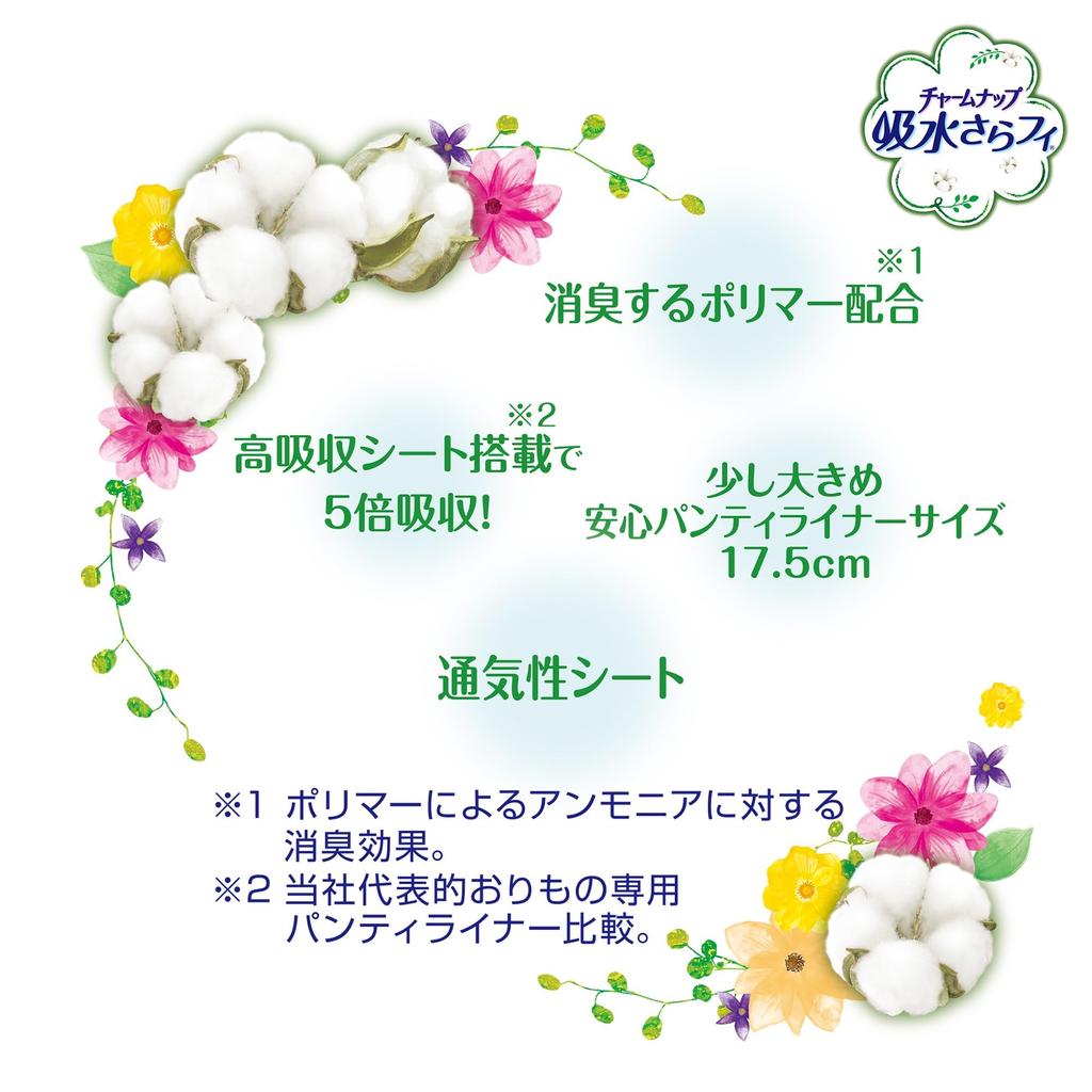 Charm Nap Water Absorbing Sarafi Organic Small No 36 Pieces Vaginal Moisture Absorbent Urine Leaking Panty Liner Those with Light Urine Cotton,