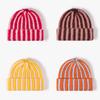 Korean Style Color Block Double Layer Knitted Hat For Winter Warmth And Fashion