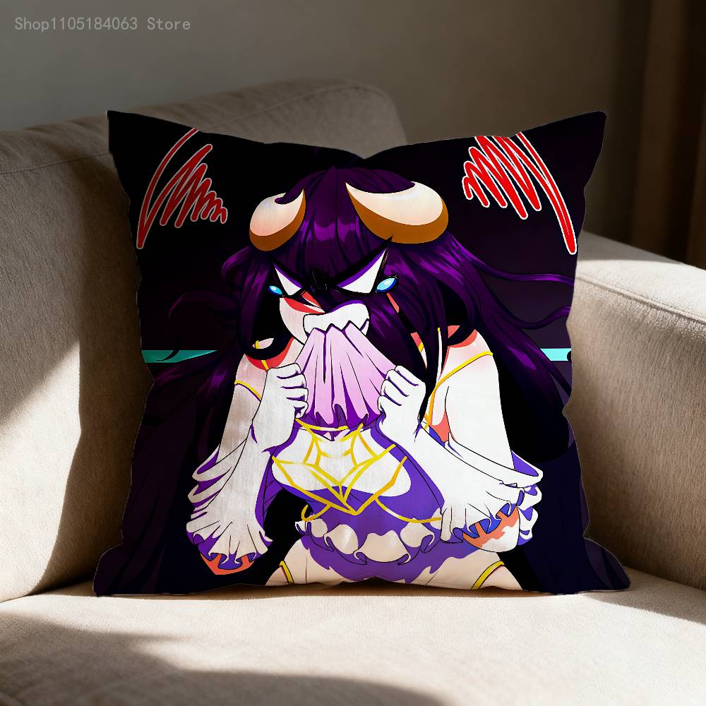 O-Overlord Albedo Throw Pillow Case For 55x55cm 30x30cm 50x50cm 45x45cm 40x40cm Square Chair Pillowcase Case