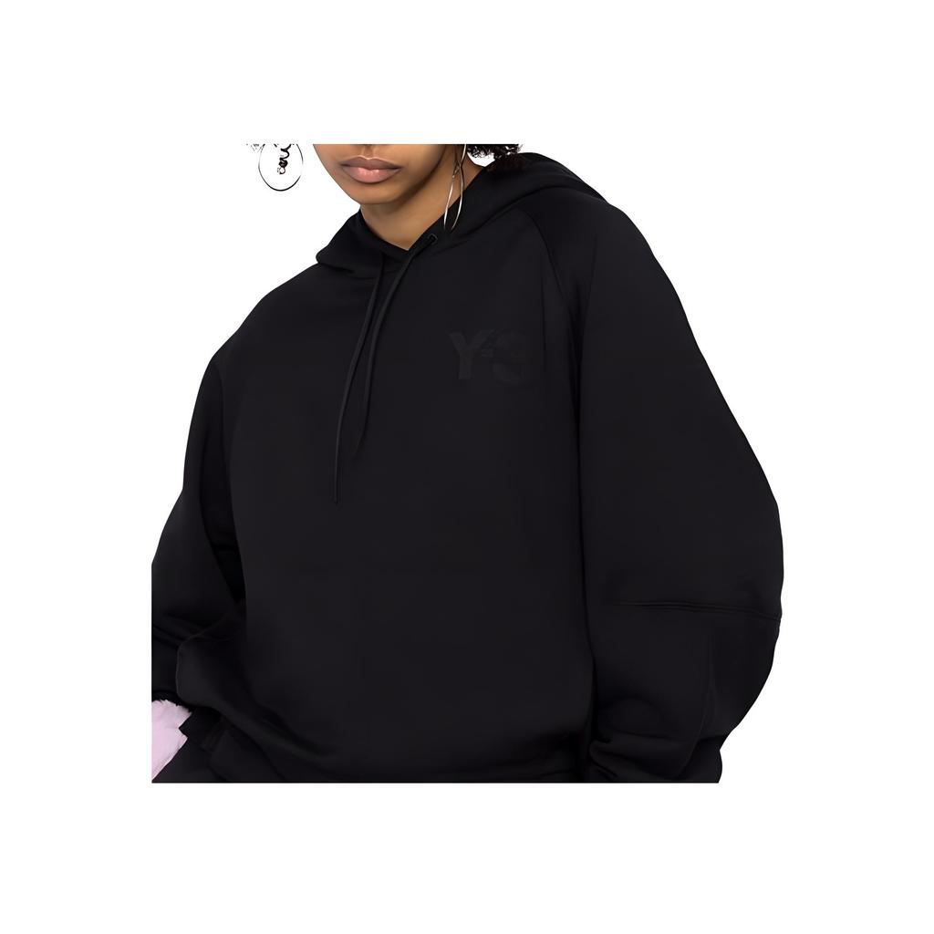 Y-3 Ss21 Logo Print Drawstring Hooded Long Sleeve Sweatshirt Men Sweatshirt Black GV2799