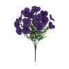 Plastic Artificial Pansy Flowers 7 Fork Reusable Fake Flowers Eucalyptus Leaves Tricolor Violet Faux Pansy Flowers Wedding Party