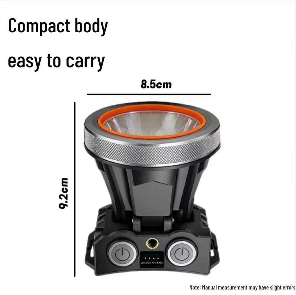 Rechargeable LED Headlamp: Super Bright, Long-range Light for Outdoor Night Fishing and Mining.