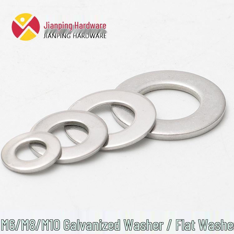 M6 M8 M10 Zinc-Plated Flat Metal Washer Gasket for Mechanical Use Flat Washer M6*18 (30 pieces)
