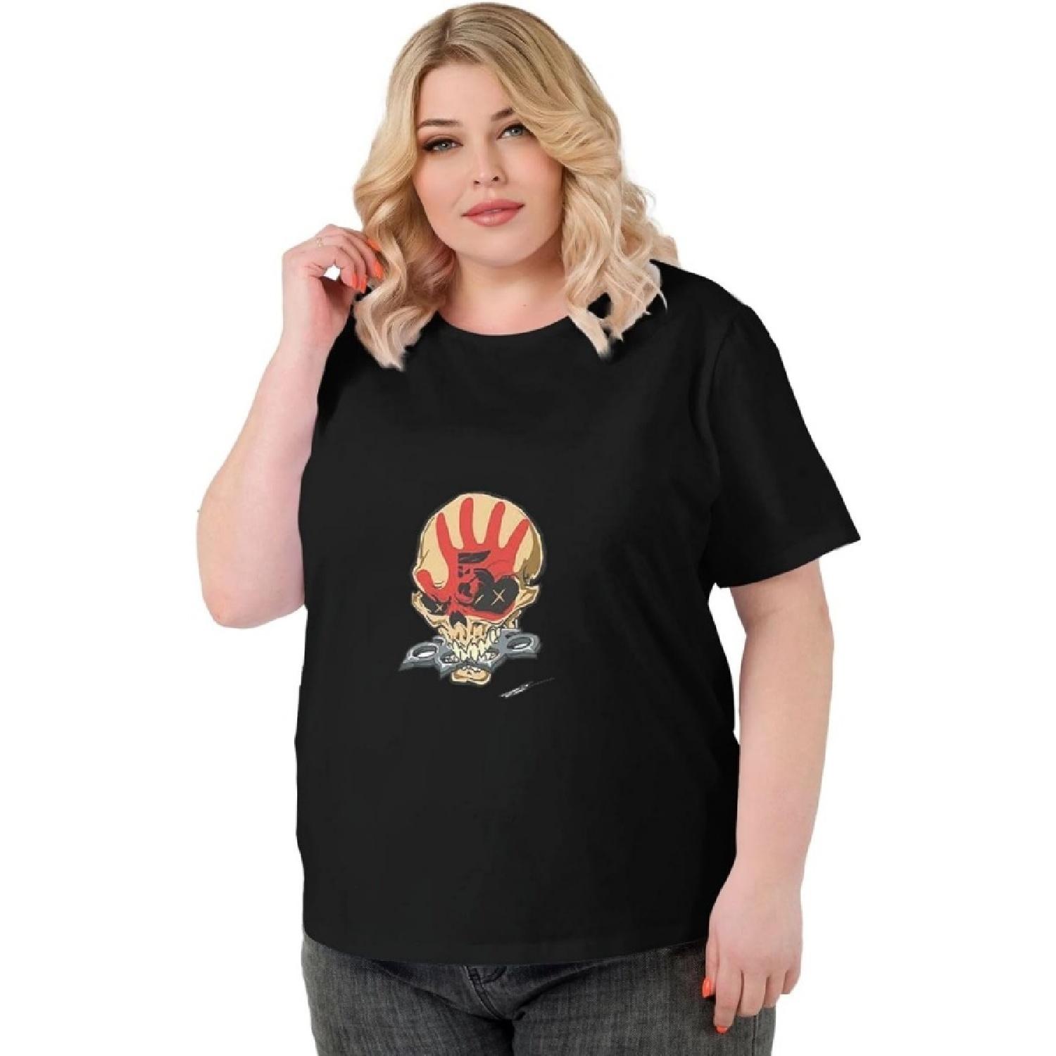 RePaLy Women s Oversized Tshirt Five Finger Death Punch T-Shirt Graphic Plus Size Tops(1) S