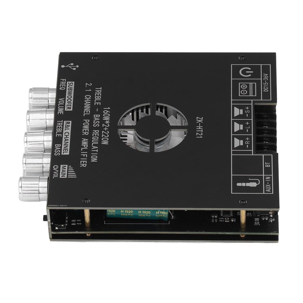 Subwoofer Amplifier Board 2.1 Channel 100W 500mV Volume Control High Safety ZK HT21 Power Amplifier