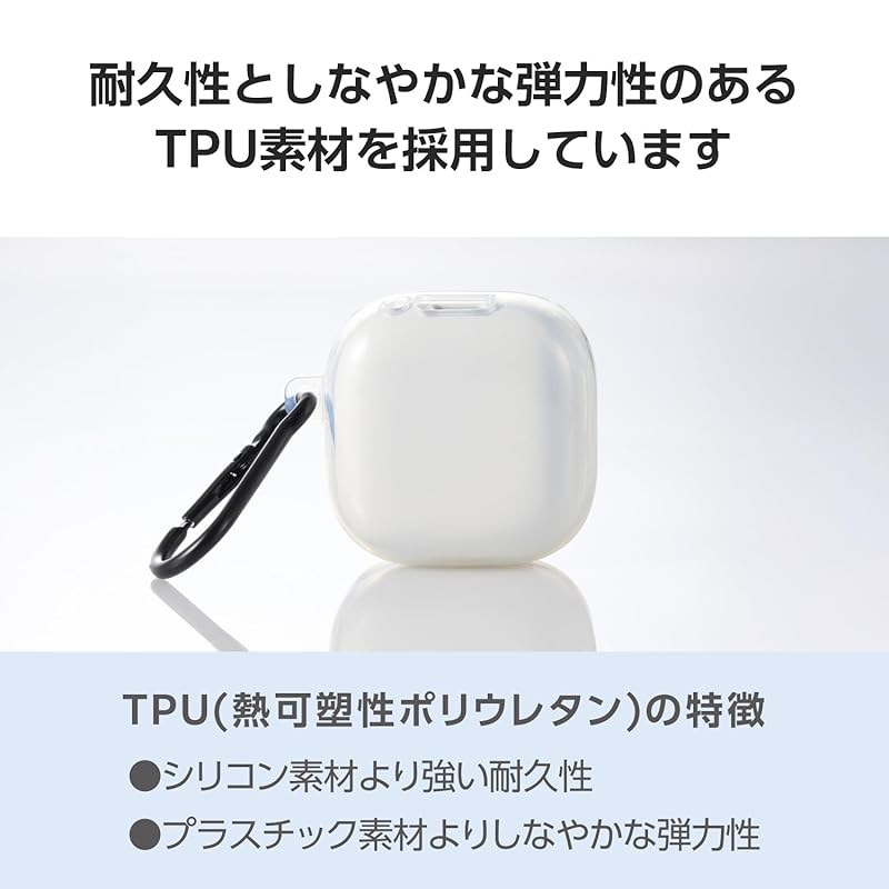 ELECOM earphone case LinkBuds Open Can be charged while in the case Shockproof With carabiner TPU material clear TWS-SO242UCCR
