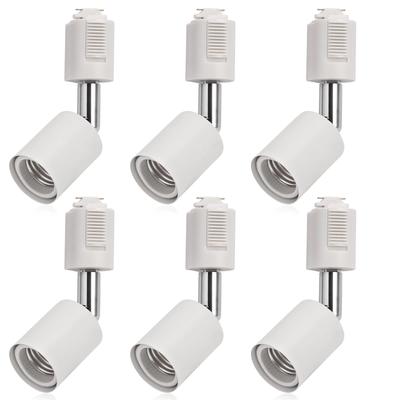 Holofotes de Barra de Iluminação DiCUNO, Base E26, para Trilhos de Duto de Fiação, Compatível com LED, Branco, Conjunto de 6 (Lâmpadas Não Incluídas)