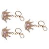 3Pcs Crown Keychain Rhinestones Key   for Girls Women Car Keys Bag 3D Sparkling   Pink