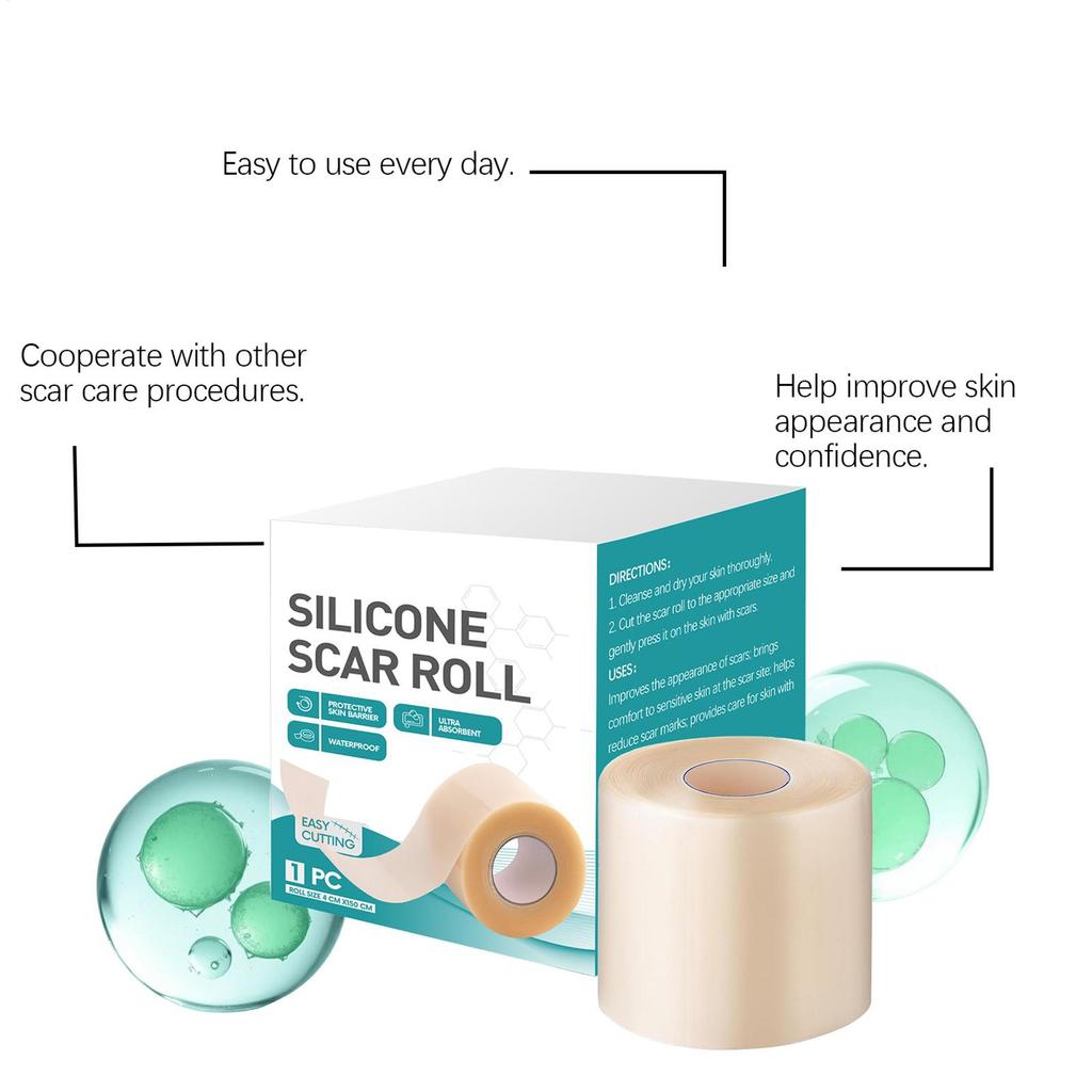 1 Roll Reusable Silicone Scar Sheets Face Scar Removal Patch Fast Healing Repair Strips Beauty Supplies For Adult Kid Women Burn