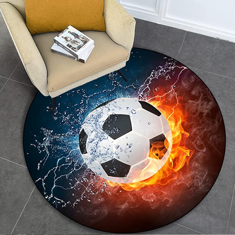 Fire And Water ball Circular Rug - Office Decorative Carpet For Living Room Bedroom Door Mat Floor Rug Computer Chair Area Rug
