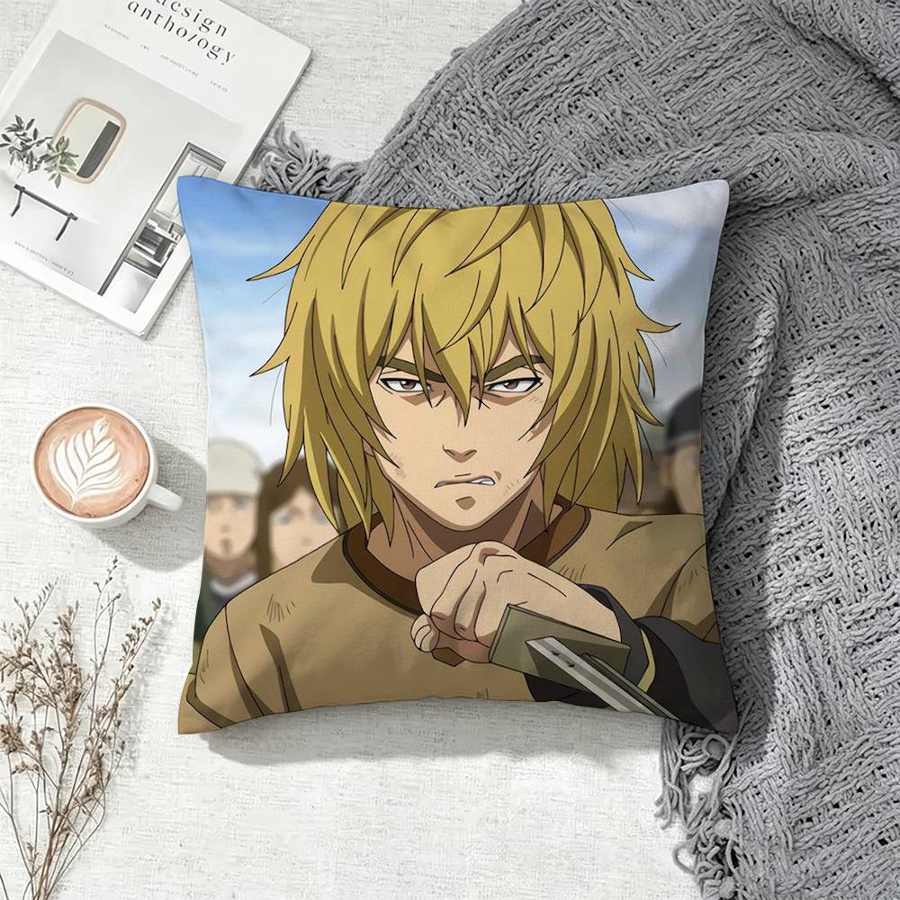 Vinland Saga Thorfinn Anime Square Pillow Case Multi Sizes For Car Home Bedroom Decor Custom Valentine Gifts