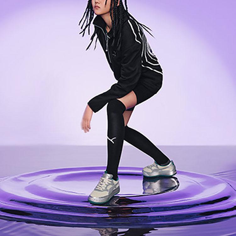 Puma X Pronounce Co-Branded Half-Zip Stand Collar Sports Pullover with Large Back Logo Women Sweatshirt Black 534040-01