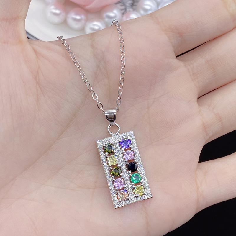 BELLA BOX Çevrimiçi Ünlü Canlı Yayın Yeni Ürün Tatlı Abaküs Simülasyonu Şeker Turmalin Işık Lüks Moda Kolye Kadın Takısı