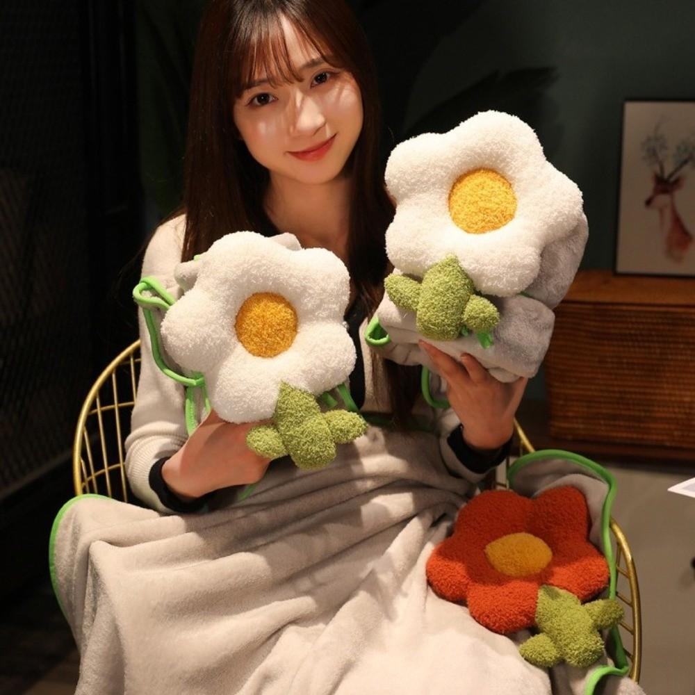 Comfort Blanket Thickened Napping Blanket Warm Soft Flower Roll Blanket Cozy Cute Air Conditioning Blanket Birthday