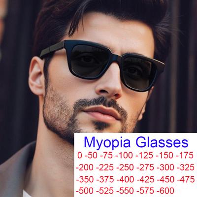 Fashion Square Myopia Sunglasses Men Women Magnetic Clip On Retro Anti Blue Light PrescriptionShortsightedEyewearUV400
