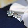 Classic Female Rings 925 Silver 6 Claws Moissanite Rings for Women Promise Love Zircon Engagement Wedding Jewelry Gift