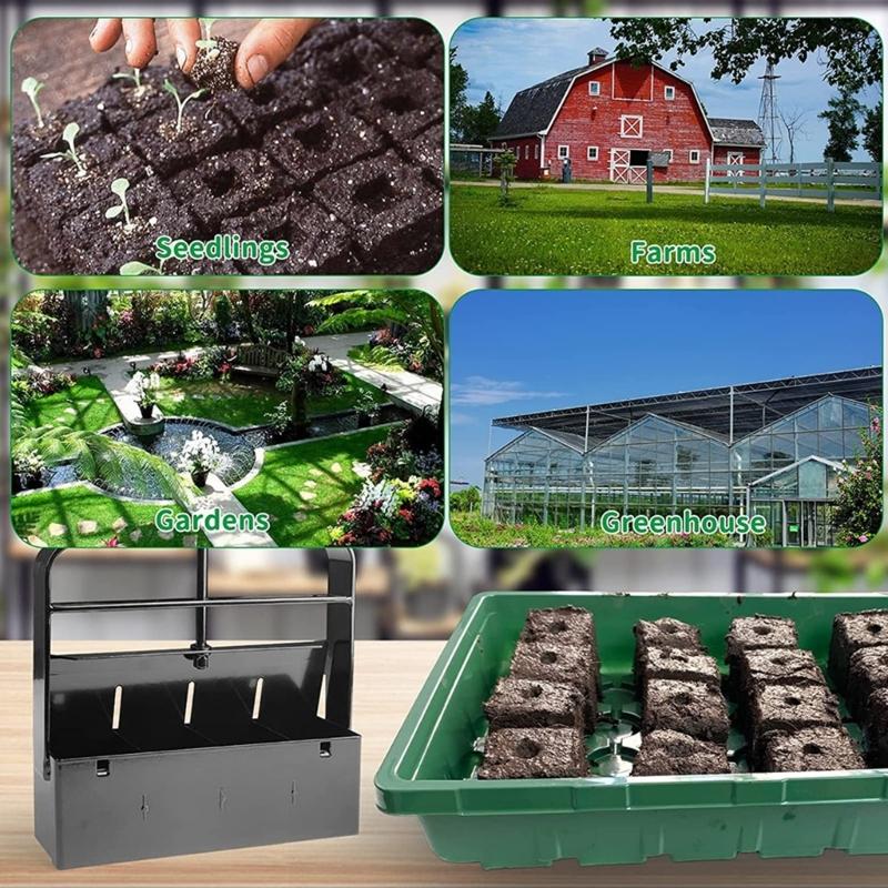 4 Cell Upgraded Soil Block Maker with Comfortable Handle Handheld Soil Blocking Tool for Starting Gardening