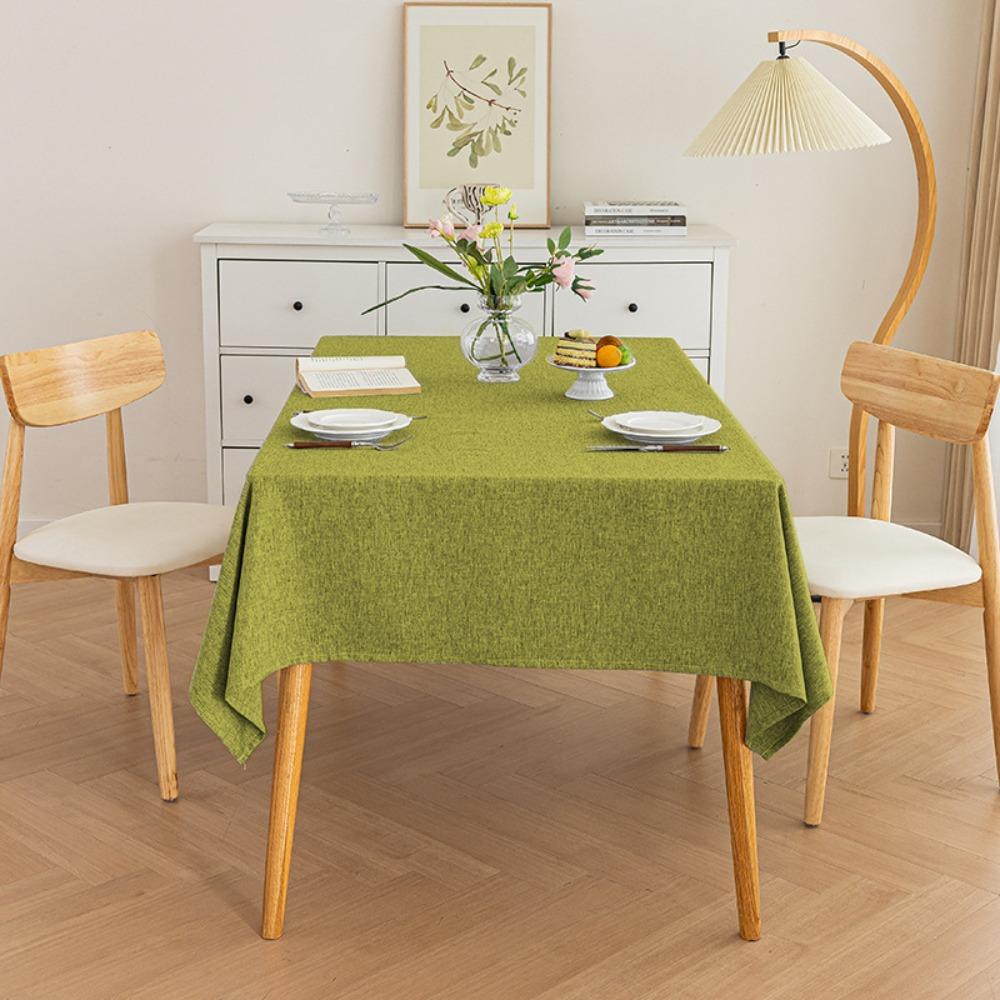 Dustproof Table Cover Waterproof Table Decor Cloth Cotton Linen Tablecloth  Kitchen