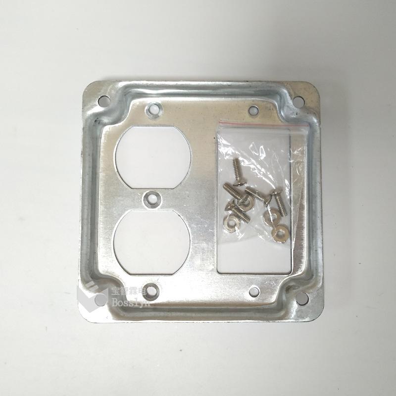US Standard Double Industrial Switch Socket with Galvanized Panel Faceplate SG4418