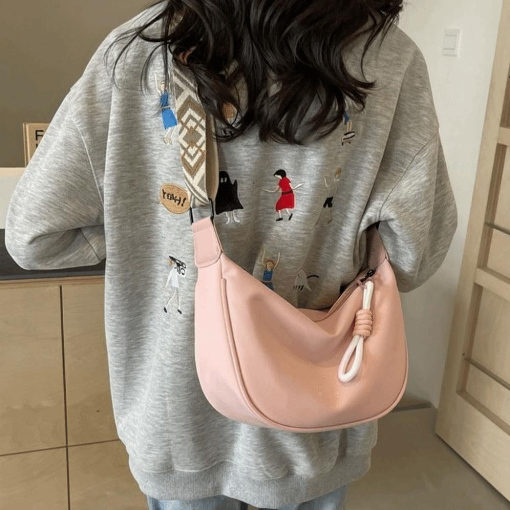 Wide Shoulder Strap Women Crossbody Bag Fashion Style Commuting Design Single Shoulder Bag All-match Simple Oxford Dumpling Bag