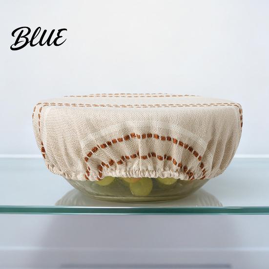 Washable Kitchen Bowl Protectors Sourdough Jars Covers, Reusable Elastic Linen Retro Striped Dust Proof Covers for Meal Prep Breathable Cloth