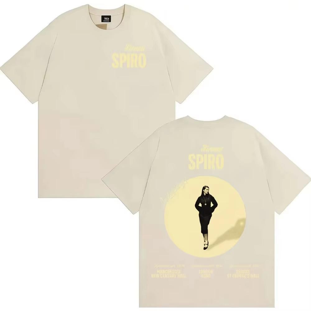 High Quality Unisex Popular Gothic Crew Neck Short Sleeve T-Shirt with Double-Sided Singer Sienna Spiro Print Short Sleeve T-Shirt