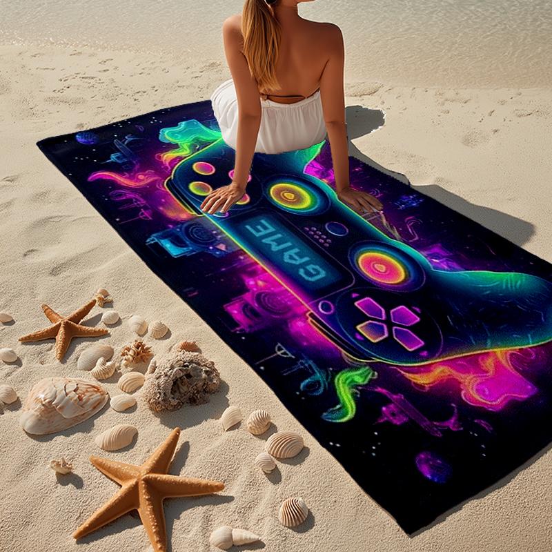 Asciugamano da Spiaggia Colorato con Artwork per Gamer, Microfibra Super Morbida, Regalo per Lei/Lui, Compleanno, per Piscina, Spiaggia, Viaggio, Decorazione per la Casa, Regali per Fan