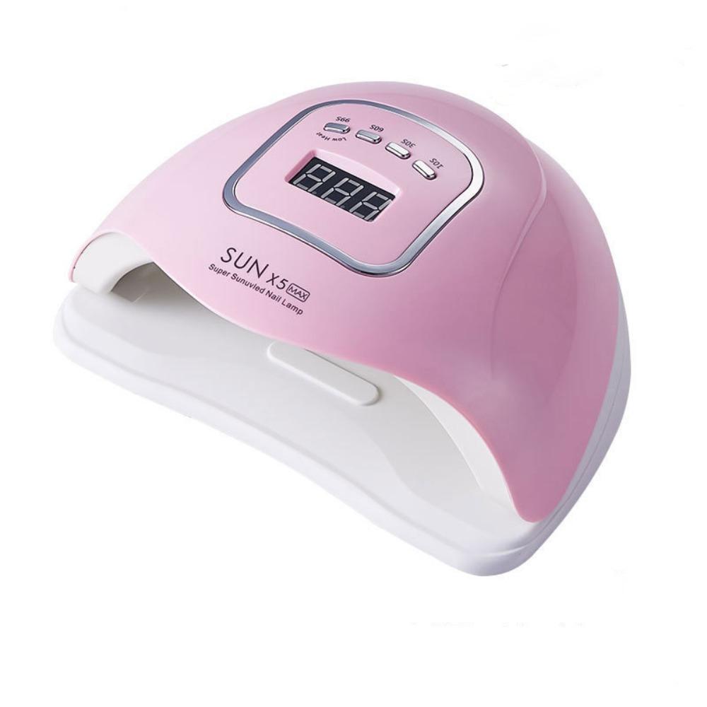 

Быстросохнущая лампа для ногтей УФ LED Двойной источник света Лампа-сенсор для ногтей Сушка для гелевых ногтей Салон маникюра EU Plug розовый