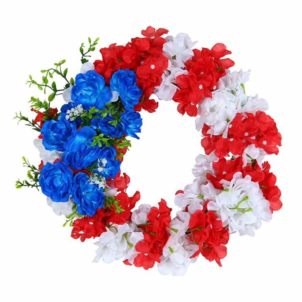 Imitated Independence Day Wreath Ornament Chic Door Hanging Garland Front Door Wall Hanging Fourth of July Garland Pendant
