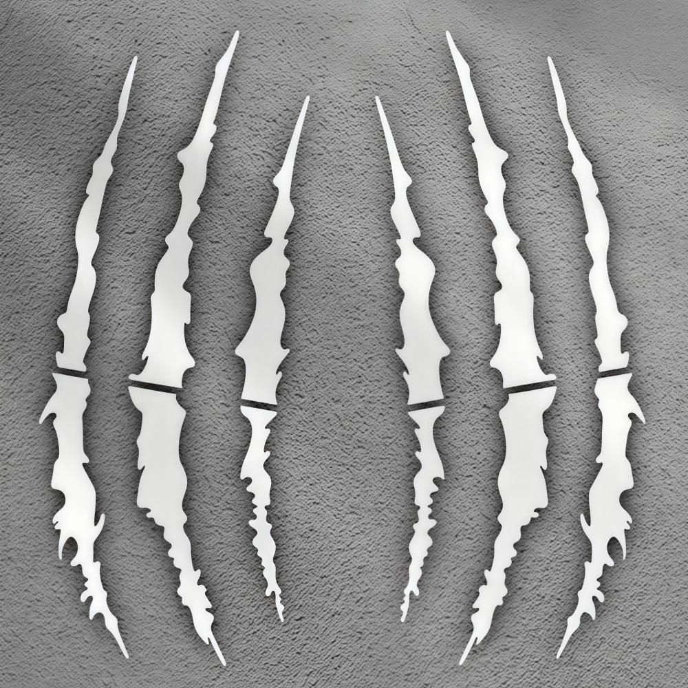 

Мотоциклетные наклейки «Коготь Демона» для скрытия царапин Виниловые наклейки на шлем Сделай сам Водонепроницаемые автомобильные виниловые наклейки Украшение для автомобиля белый