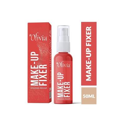 Olivia Smudge Proof Makeup Fixer, langanhaltendes Make-up-Fixierspray für Gesichts-Make-up, 50 ml (2er-Pack)