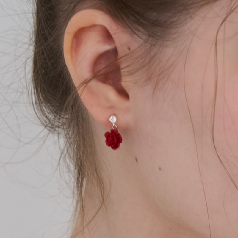 STILL INSTANT Rose with Dew - Earring 08 (2colors)