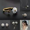Nature Inspired Daisy Alloy Earrings With Unique Asymmetric Design For Women