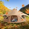 Canvas Tent, 4 Seasons 5 M/16.4 Ft Bell Tent, Canvas Tent for Camping with Stove Jack, Breathable Yurt Tent for Up To 8 People, Family Camping Outdoor