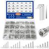 1PACK/880pcs304 Stainless Steel Hexagon Screw Combination with Nut Flat Pad Screw Set
