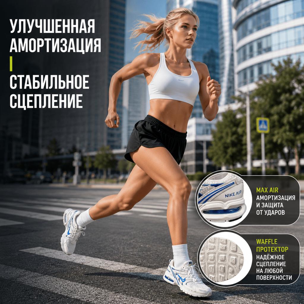 Nike Air Max Torch 4 Comfortable Versatile Non-Slip Shock Absorbing Low-Top Casual Running Shoes Women Sneaker White Blue 343851-104