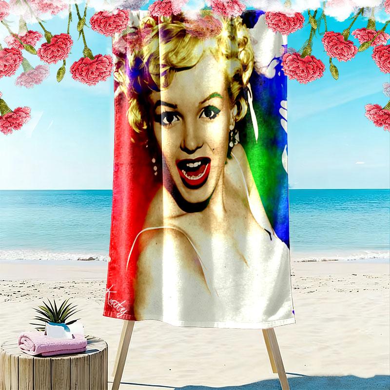 Asciugamano da Spiaggia con Stampa di Marilyn Monroe, Asciugamano Grande Morbido ad Asciugatura Rapida per Spiaggia Campeggio Nuoto